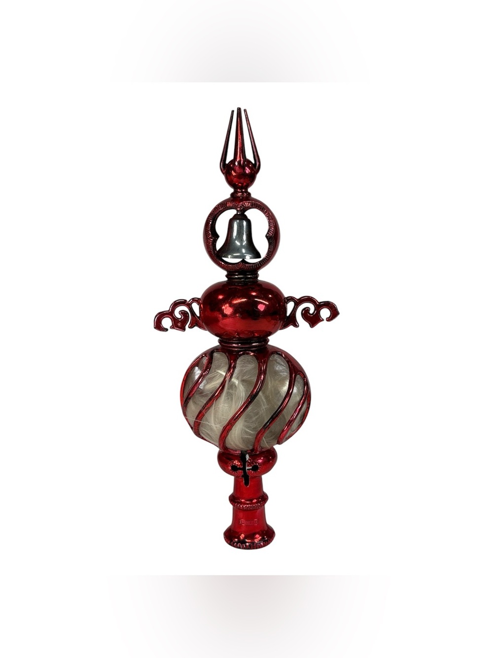 Vintage Bradford Carillon Spire Red Christmas Tree Topper Finial Ornament 10.50"